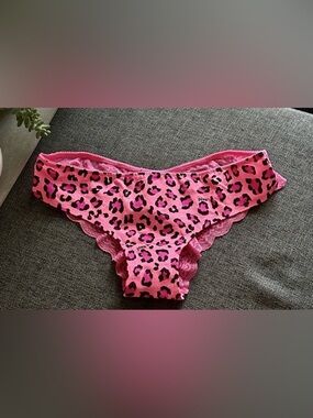 NWT Victoria’s Secret PINK Leopard Print Lace Back XLR Hipster Panties Medium M